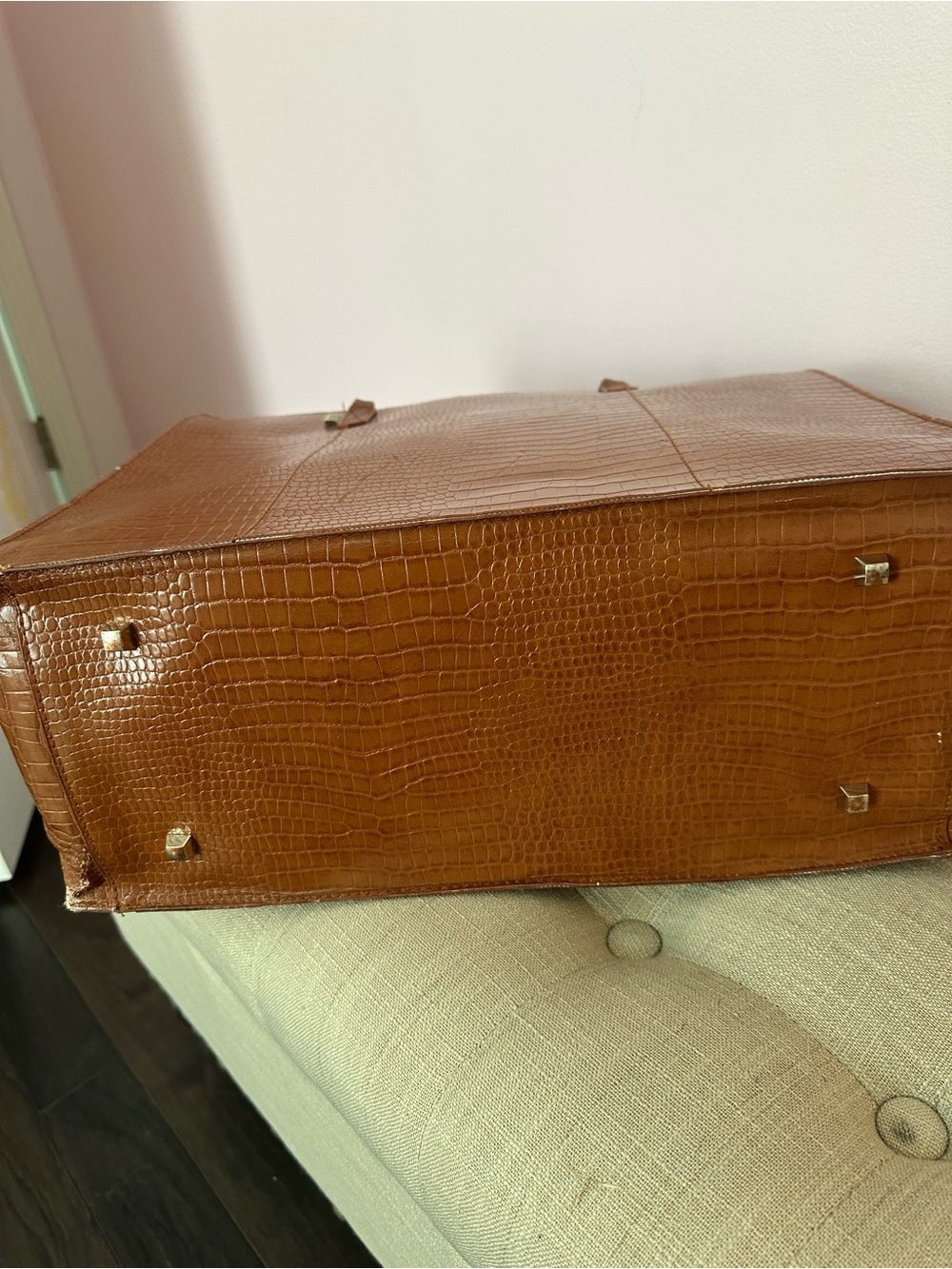 BEIS Maple Croc-Embossed Large Tote - Picture 4 of 6